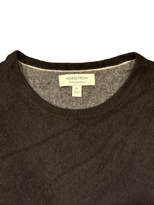 Nordstrom 100% Cashmere Crewneck Pullover Sweater Mens Size XL Black Caviar  New