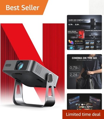 Compact 360° Projector with Auto Focus - Native 1080P and Seamless Connectivity
