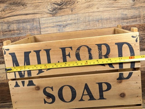Vintage Milford Soap Manufacturing Company Rustic Farmhouse Country Wood Crate - Picture 16 of 17