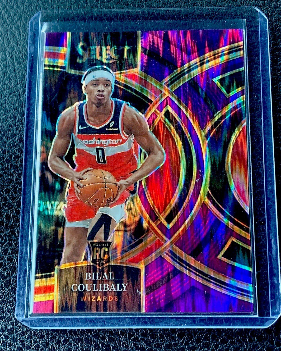 2023-24 Select Bilal Coulibaly #131 Premier Purple Flash Prizm Rookie /175