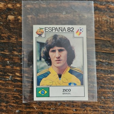 Panini Fussball Espana 82 Superstar Zico Brasilien Sticker Nr. 375 Signiert Rare