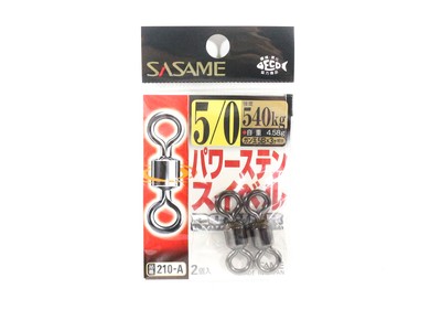 Sasame 210-A Power Stain Swivel Smooth Spin Black Size 5/0 (0945)
