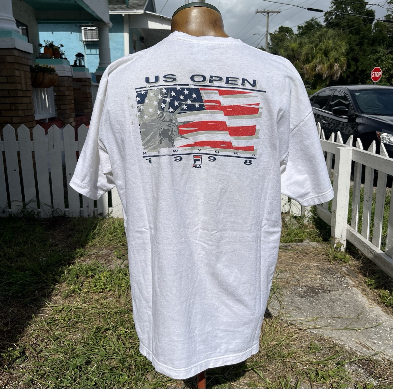T shirt vintage 1998 US Open New York FILA made in USA taglia large tennis