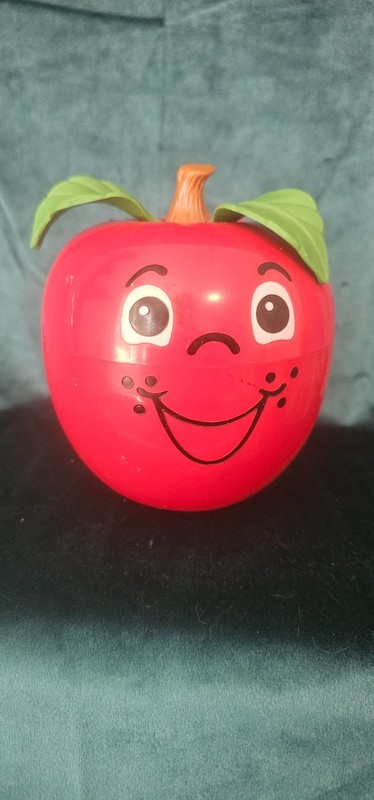 Vintage 1972 Fisher-Price Happy Apple w/ Short Stem & Roly Poly Chime