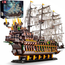 Pirate Ship Building Toy - MOC Flying Dutchman Model for Adults  Teens 4364 pc