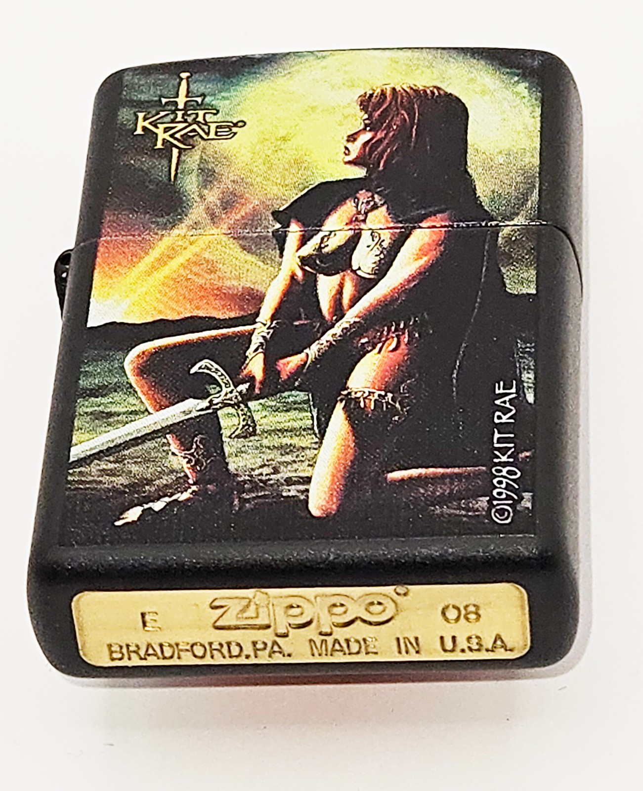 Lady Knight Valen of Mith "Artist KIT RAE" Black Matte Zippo Lighter