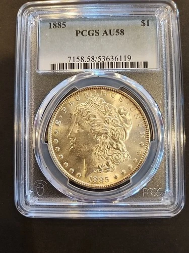 1885 Morgan Silver Dollar PCGS AU58