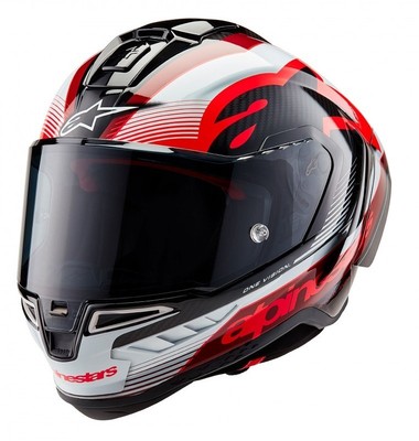 Helm ALPINESTARS Supertech R10 - Schwarz/Carb/Rot/Weiß - L
