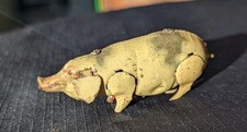 Antique 1930s JAPAN Miniature 3  PIG Mechanical Wind Up Tin Litho Toy