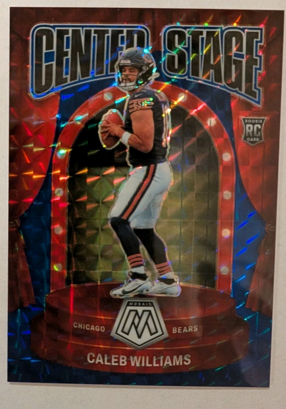 2024 Panini Mosaic - Center Stage Caleb Williams #6 Blue Mosaic Prizm /99 (RC)