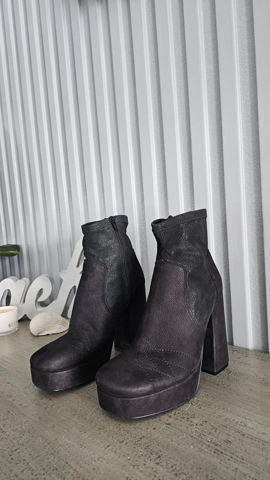 Free People Boots Womens 38 US 7.5 Smyth Suede Platform Square Toe Shoes Bootie - Image 3 of 4