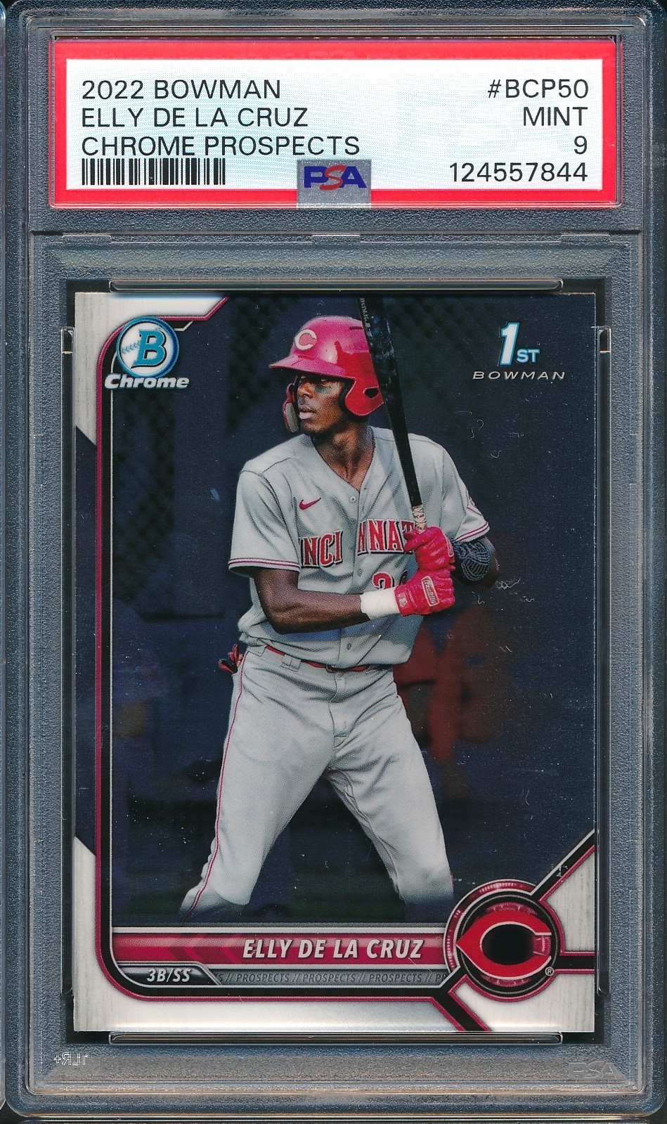 2022 Bowman Chrome Prospects #BCP50 ELLY DE LA CRUZ Rookie RC ~ PSA 9