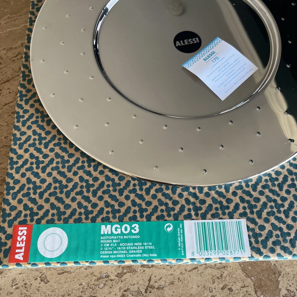 Alessi Round Serving Tray Charger Platter 15.75" diameter - New with Box - Image 4 of 4