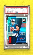 Josh Allen 2018 Optic NFL 3-Color Patch Holo RC /50 Buffalo Bills PSA 10, POP 2