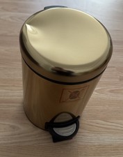 WENKO Kosmetik Treteimer Leman Gold matt 3l Kosmetikeimer Bad !Bilder beachten!