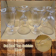 Vintage Set of 8 Imperial Glasses CANDLEWICK 6.25” Iced Tea Goblets 12oz