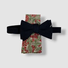 Bar III Men's Blue Bow Tie  Pocket Square Set