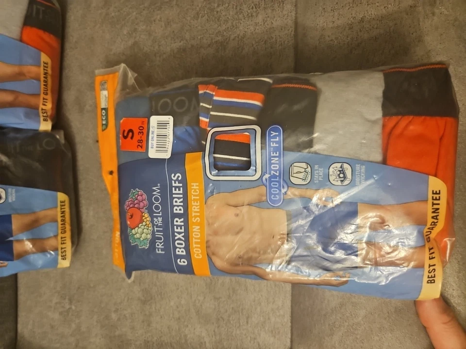 3 calzoncillos boxer Fruit of the Loom de algodón elástico para hombre, paquete de 6, talla S 18 TOTAL Foto 2 de 4