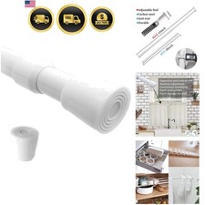Spring Tension Curtain Rods 28-43in Spring Load Adjustable Expandables Heavy ...