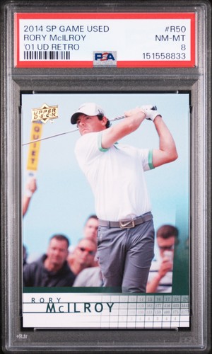 2014 Upper Deck SP Game Used Golf Rory McIlroy 01 UD Retro R50 Masters PSA 8