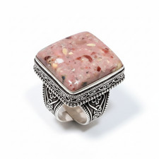 Sunstone Gemstone Band Ring Size 925 Sterling Silver