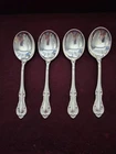 Sterling Silver .925 International Joan of Arc Soup Spoons, set of 4, 146 grams