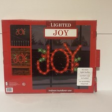 JOY LED 43 Lightbulbs Red Green Indoor/outdoor Lighted Sign Christmas Decoration