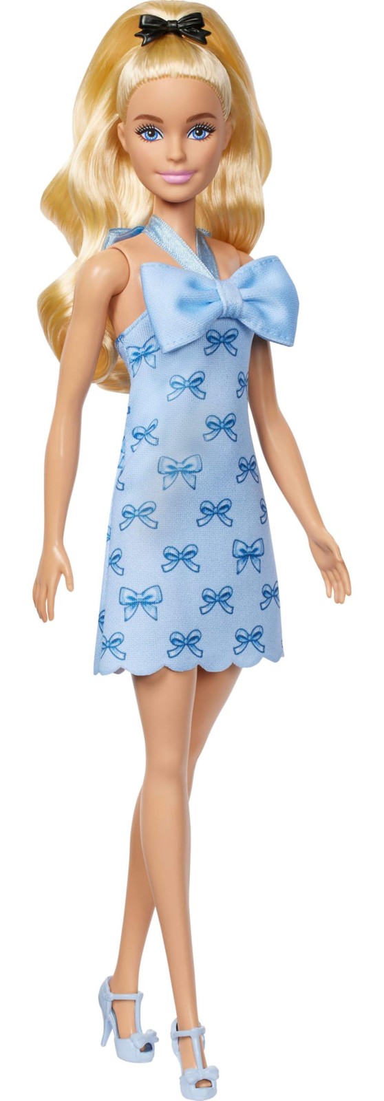 Barbie Fashionistas Doll 237 with Wavy Blonde Ponytail Wearing Blue Bow Halter 4190₽