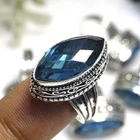 Indicolite Tourmaline Gemstone Handmade 925 Sterling Silver Vintage Ring 6" T582