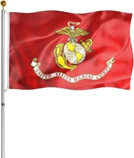 US Marine Corps Flag 3x5 FT Outdoor- UV Fade Resistant USMC Flags Banner 100D
