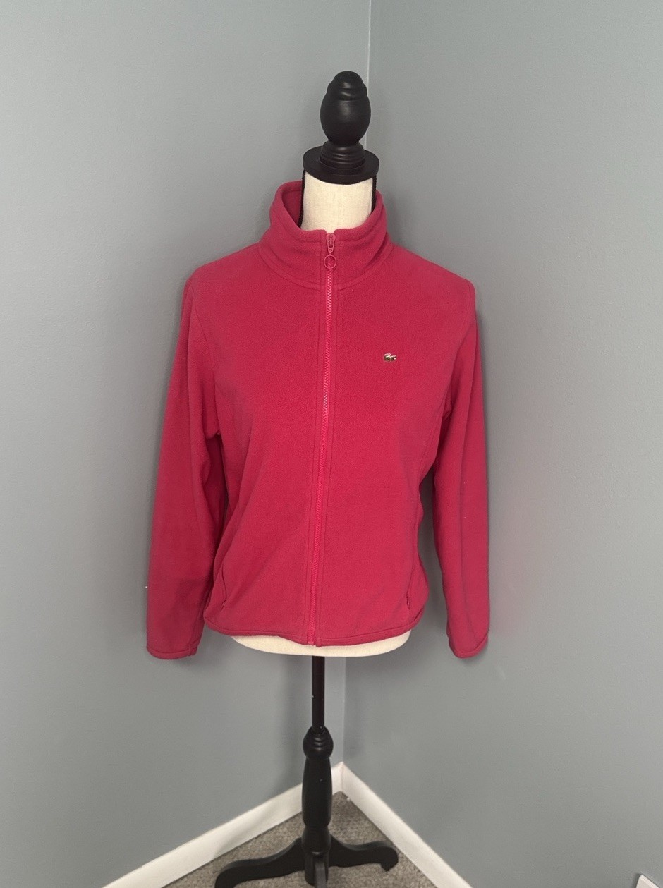 Lacoste Women's Pink Fleece Jacket Sz 44/L