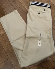 Polo Ralph Lauren Boys Khaki Belted Chino Pants size 20 NWT 59.50 MSRP