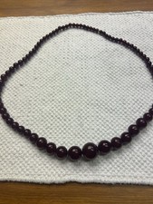 Dark red amber Bakelite vintage necklace