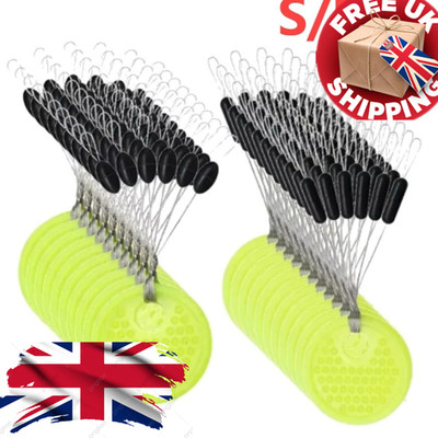 60 Stück Gummi Float Stops Space Beans Karpfen Angelschnur Bobber Oval Stopper Schwarz