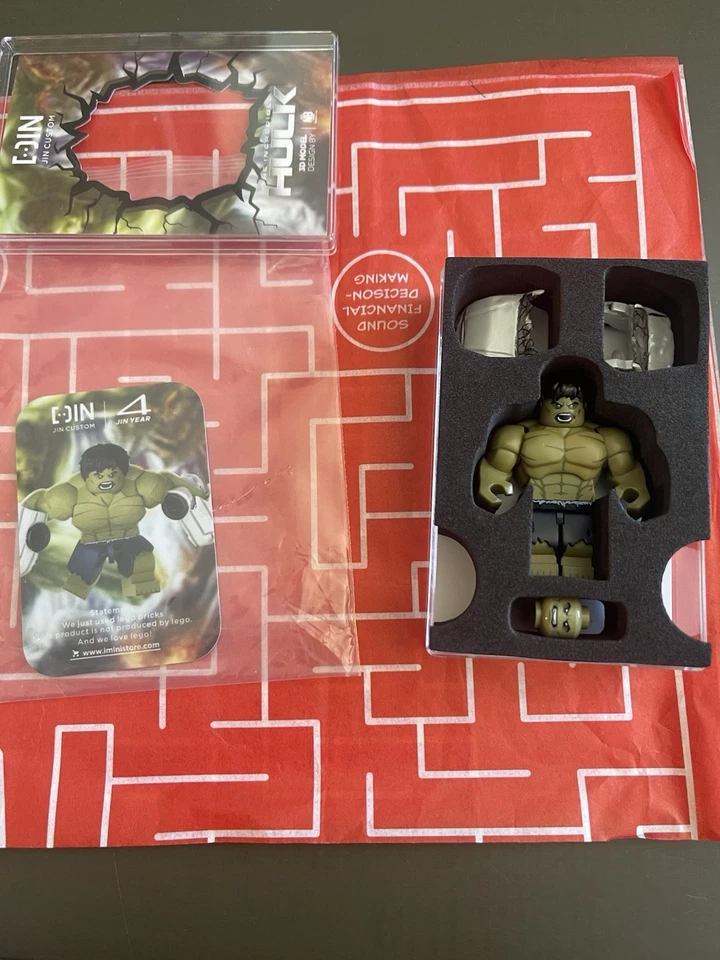 Minifigura Jin Personalizada Nueva Incredible Hulk Edición Deluxe XX/99 Limitada (rara) Foto 2 de 3