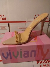 Vivianly Clear Pointed Toe Heels Sandals Transparent Strap Stiletto High Heels 9