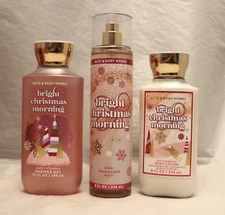 Bath & Body Works Bright Christmas Morning Body Lotion, Shower Gel & Mist Set
