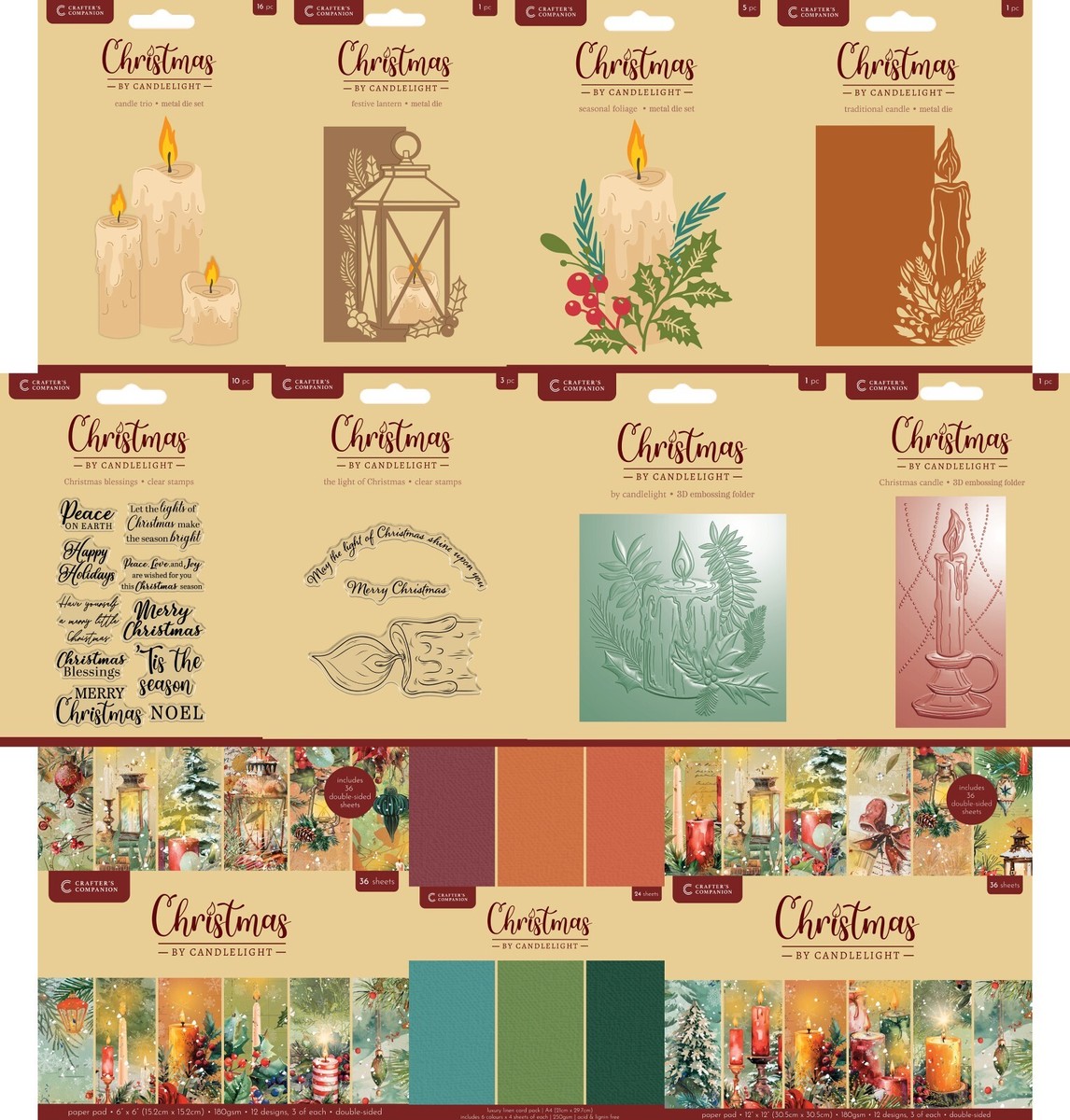 Crafters Companion - Colección De Troqueles De Borde Navideño