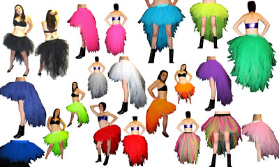 Neon Halloween Insanity Clothing Neon UV Tutu Skirt - 7 Layer Long Pointed Skirt For Halloween & Cyber Parties Neon Outfits - Foto 3
