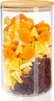 Glass Food Storage Container with Bamboo Lid - 100 Oz Airtight Clear Kitchen Org