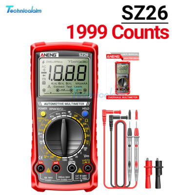 ANENG Digital Multimeter AC/DC Volt DC Current Diode Resistance Test 1999 Count