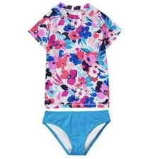 NWT Gymboree Girl Floral Rash Guard swimsuit Set UPF 50 size S