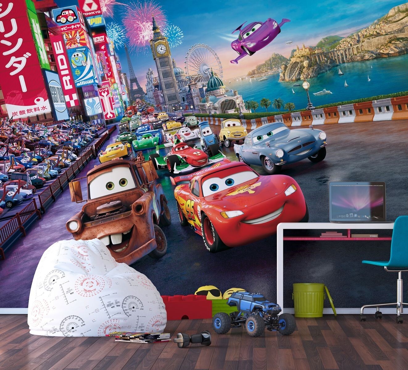 Cars Lightning Mcqueen Bedroom Wallpaper Wall Mural Decor 360x270cm Disney Mater Ebay