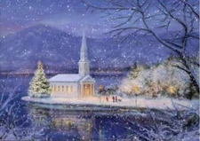 LAKESIDE CHURCH GOLD FOIL GORGEOUS CHRISTMAS CARD by PETER PAUPER PRESS (8)