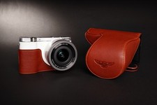 Genuine real Leather Full Camera Case bag for Samsung NX3000 16-50 22-50 Lens