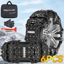 6 PCS Snow Tyre Chain for Car Truck SUV Anti-Skid Emergency Winter Driving Belt