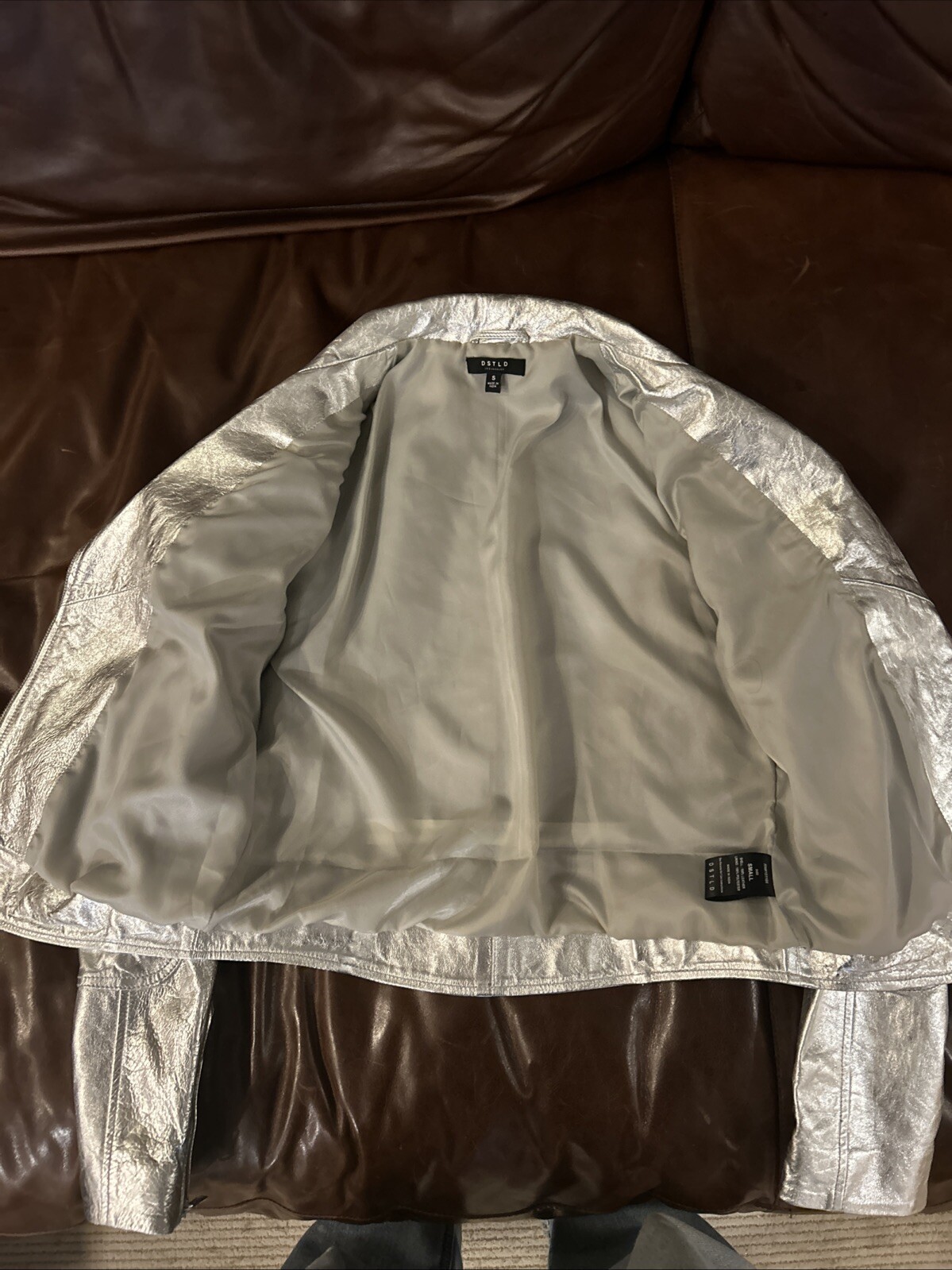 DSTLD Silver Motorcycle Jacket - S - image 3