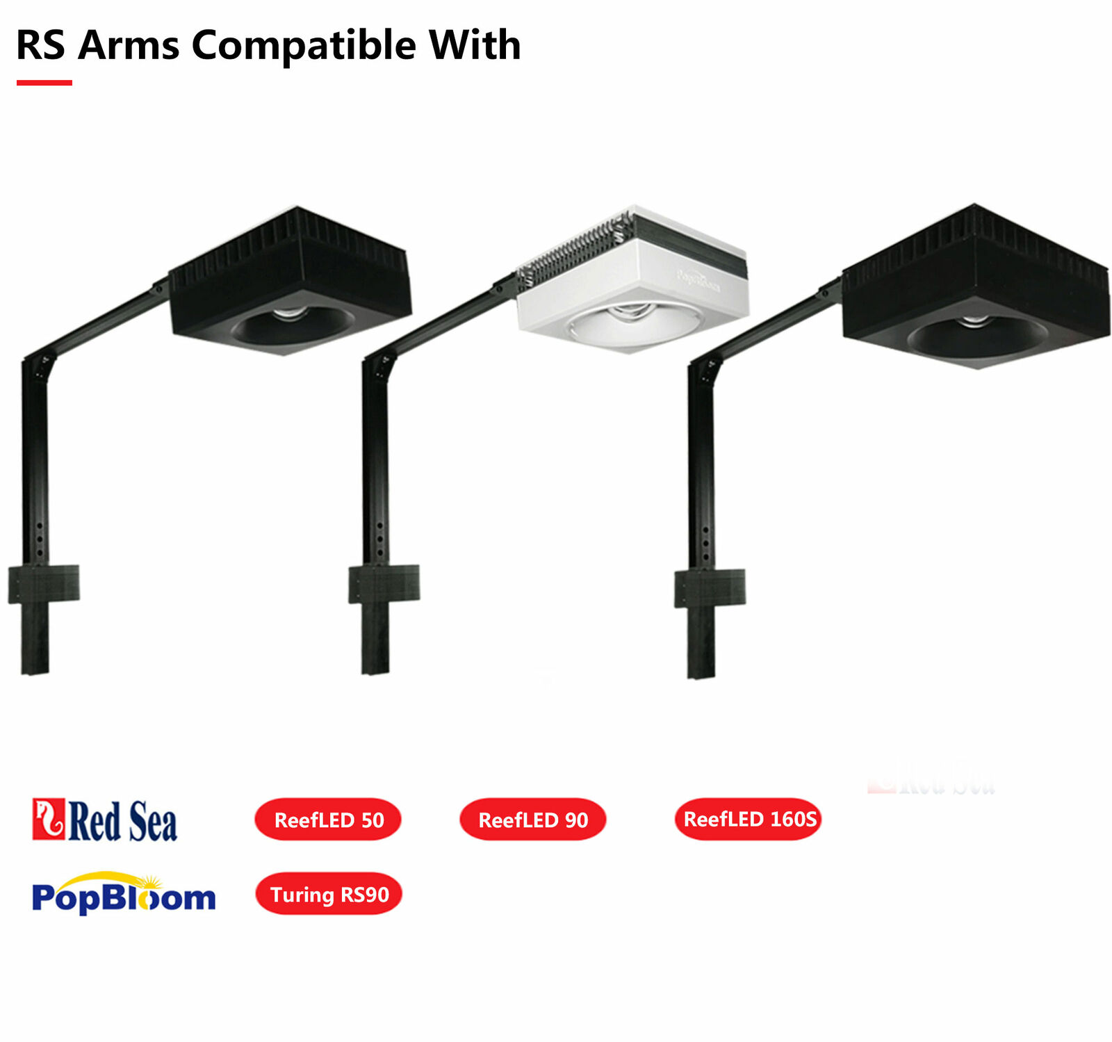 Universal Mount Arm Suitable For Red Sea ReefLED 50 90 PopBloom RS90 Reef  Light