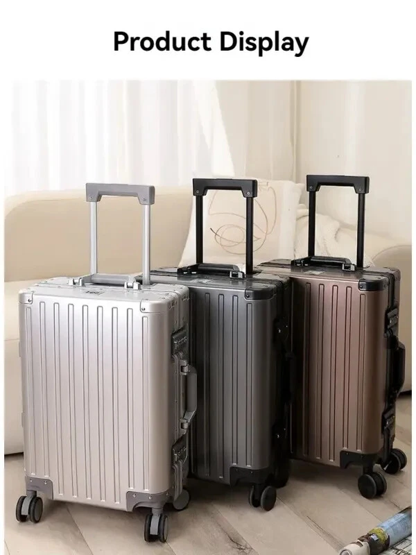 All Aluminum-magnesium Alloy Travel Suitcase Men's Business Rolling Luggage on - Image 3 of 4