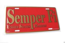 Semper Fidelis Fi United States Marine Corps License Plate 6 x 12 inches